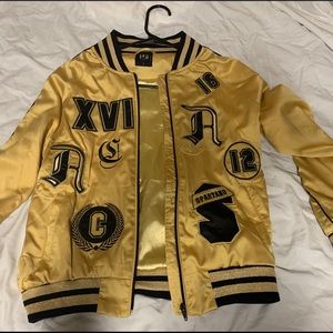 Gold and black varsity LF jacket